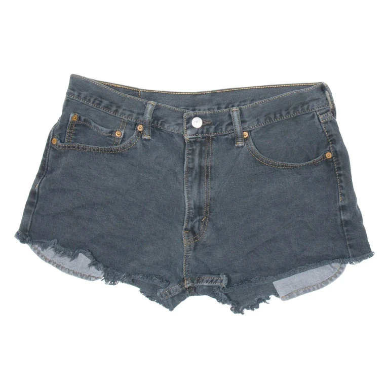 LEVI'S Womens Denim Shorts Black Relaxed M W33