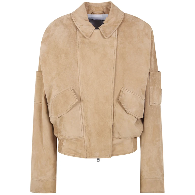 DRHOPE Oversized Nappa Vintage Bomber Jacket