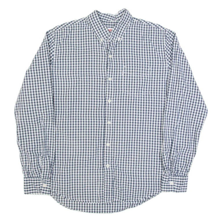 LEVI'S Mens Shirt Blue Gingham Long Sleeve M