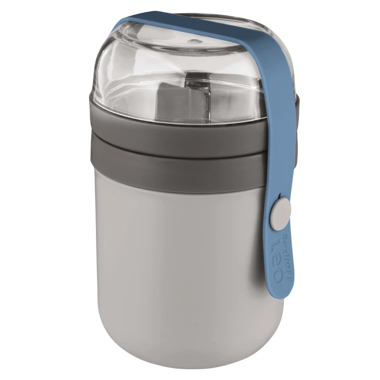 Leo 0.7qt Dual Lunch Pot, Gray & Blue
