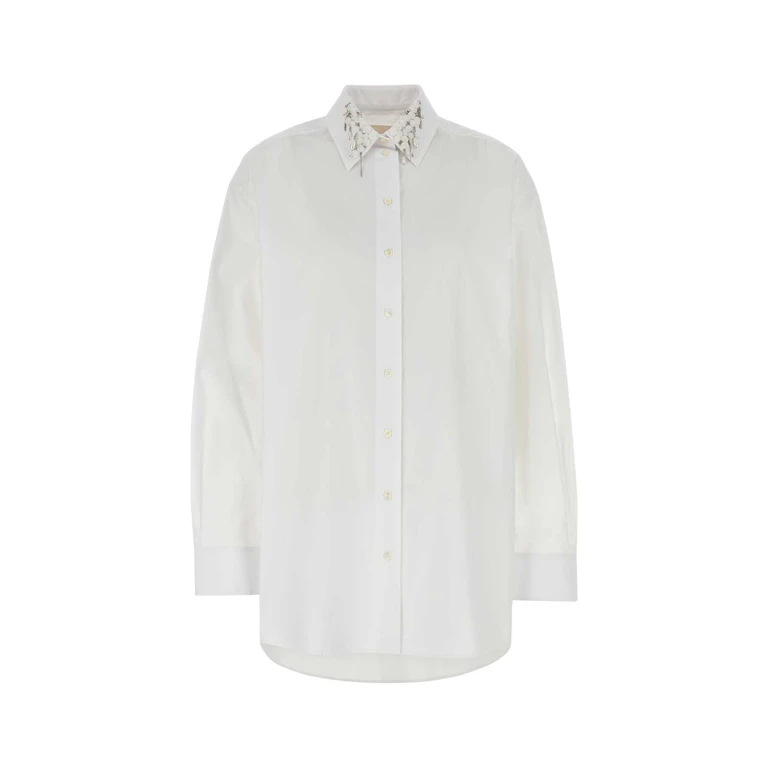 Givenchy White Poplin Oversize Shirt Exterior: Cotton Camicie - Women