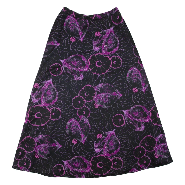 Womens Maxi Skirt Black Long Floral S