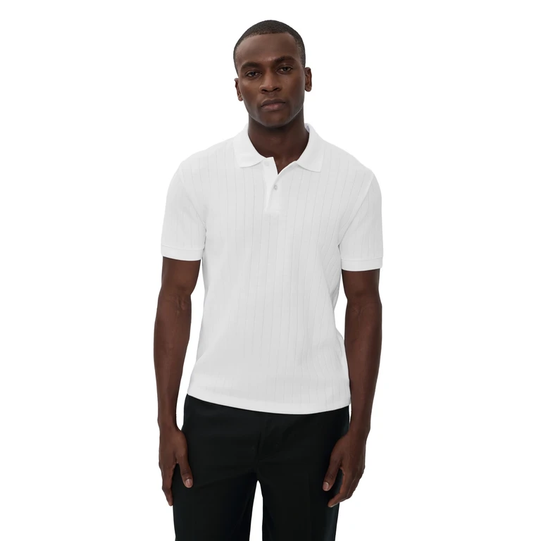 Vince Drop Needle Stripe Polo Hawk Blue L
