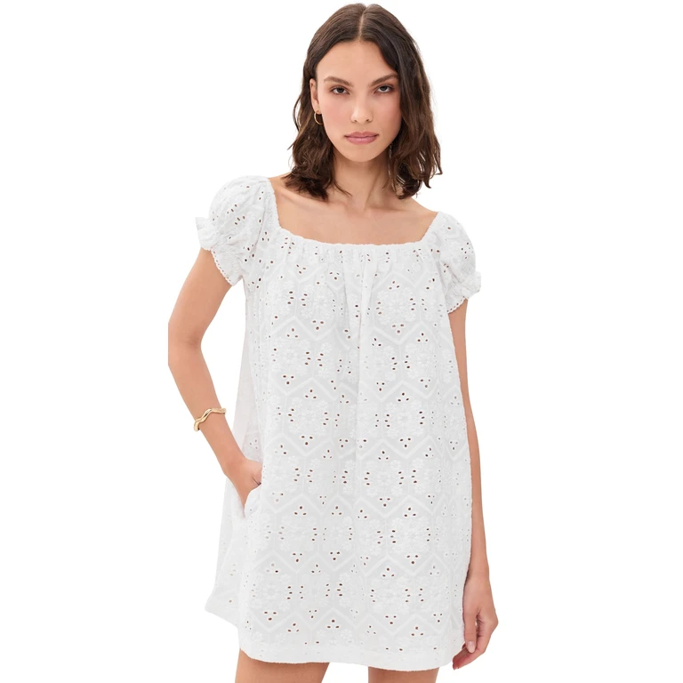 The Ophelia Dress White Diamond Eyelet M