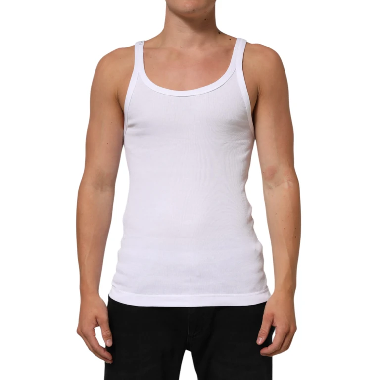 Dolce & Gabbana White Sleeveless Round Neck Tank Top T-Shirt Cotton - Men