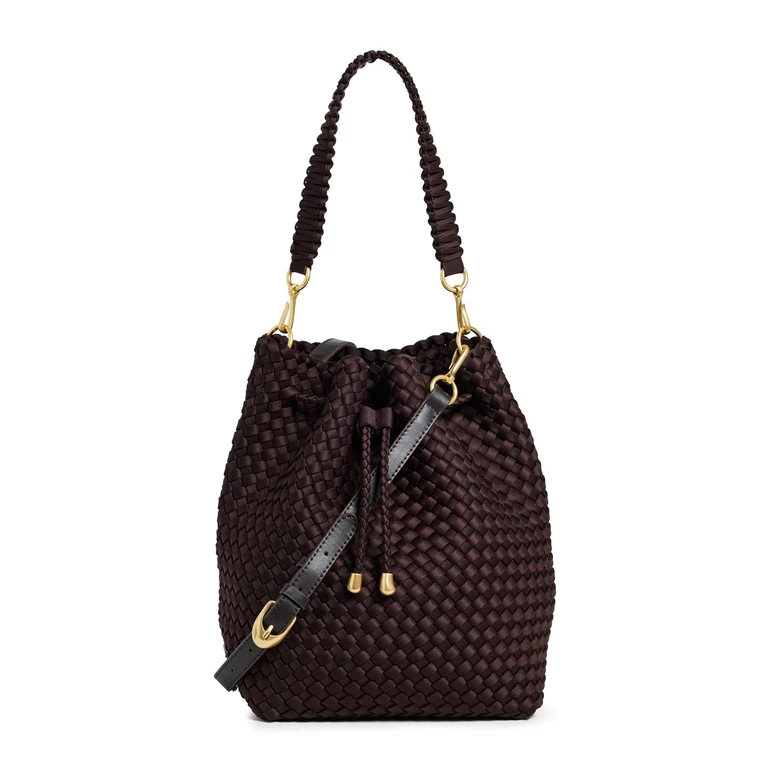 NAGHEDI Mercer Large Bucket Bag Chocolate (Solid) One Size