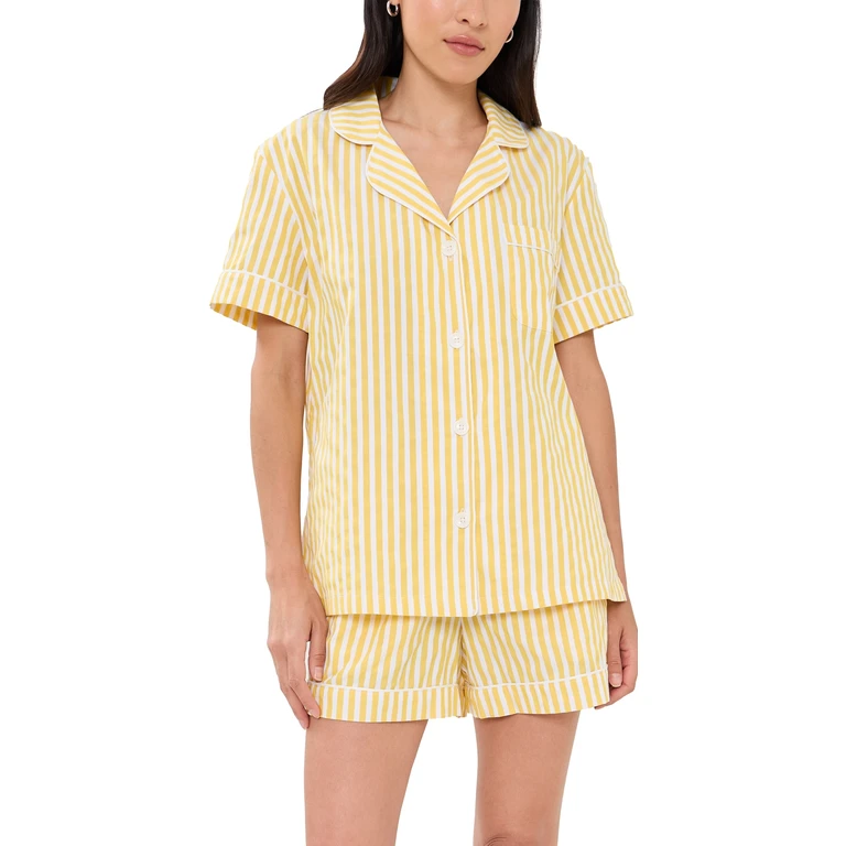 BedHead PJs Yellow Stripe Pajama Set Yellow 3D Stripe XL