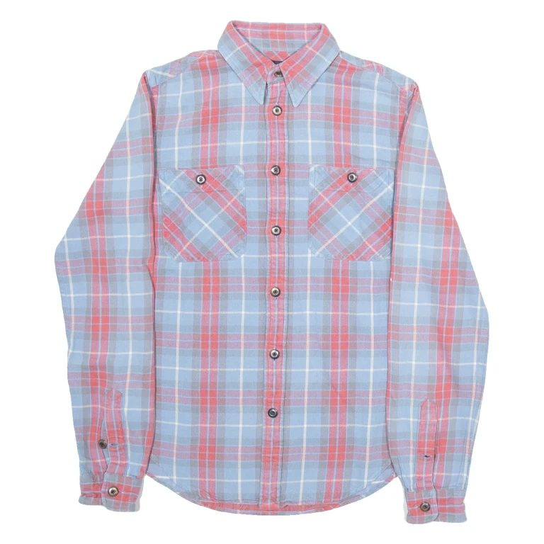RALPH LAUREN Womens Shirt Blue Check Long Sleeve UK 4