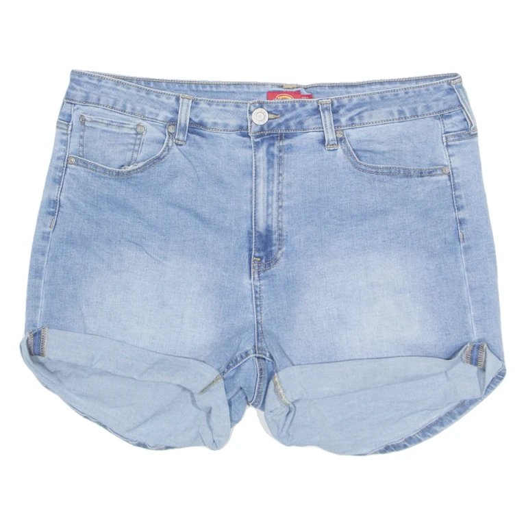 DICKIES Turn Up Stretch Womens Denim Shorts Blue L W36