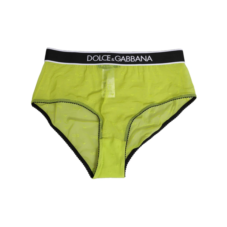 Dolce & Gabbana Green Nylon Logo Waistband Brief Panty Underwear 07+pa Clothing - Women