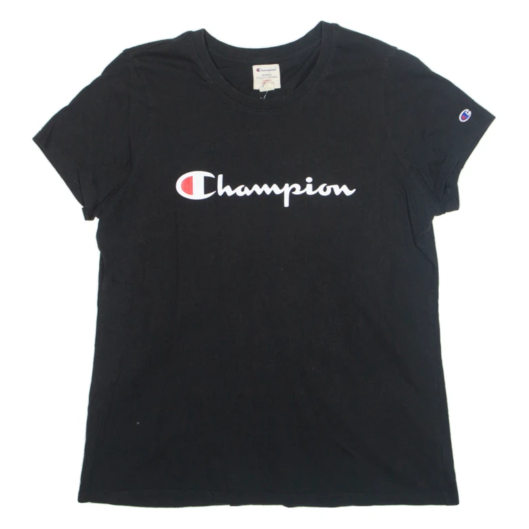 CHAMPION Womens T-Shirt Black L
