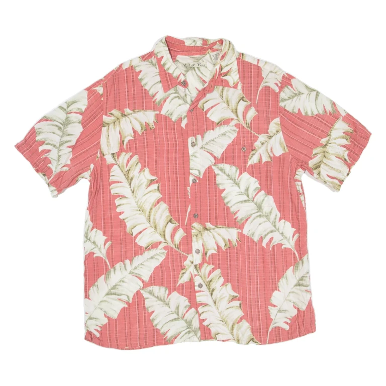 BATIK BAY Mens Hawaiian Shirt Red Floral L