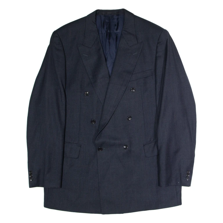 ODERMARK Mens Blazer Jacket Blue Wool Check XL