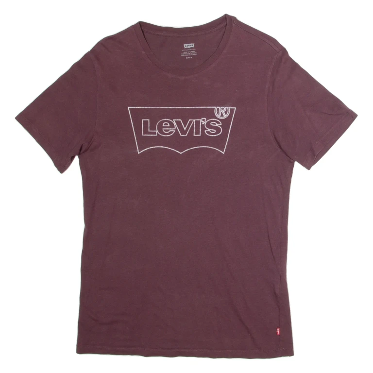 LEVI'S Mens T-Shirt Maroon S