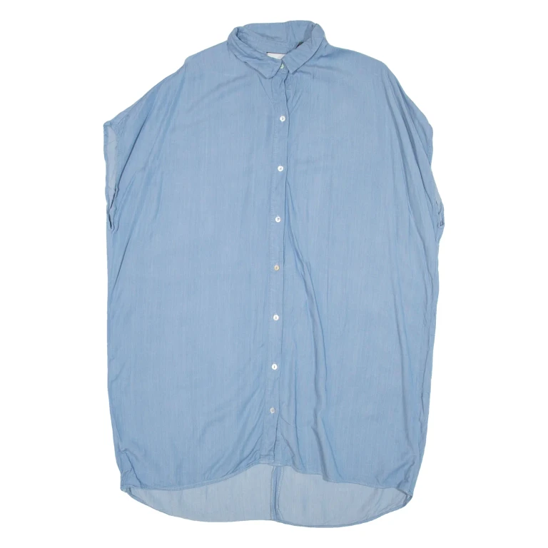 ZARA Womens Blouse Blue Collared M