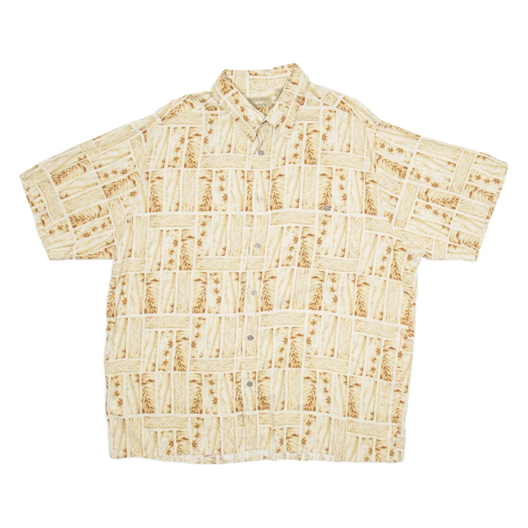 NATURAL ISSUE Mens Shirt Beige Floral XL