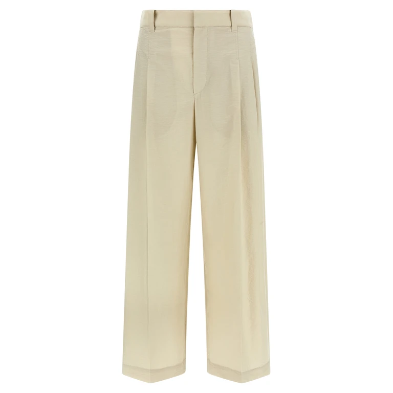 Brunello Cucinelli White Cotton Dress Pants - Women