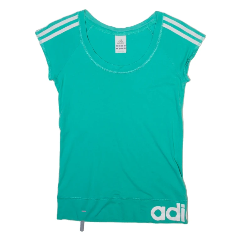 ADIDAS Womens T-Shirt Green UK 8