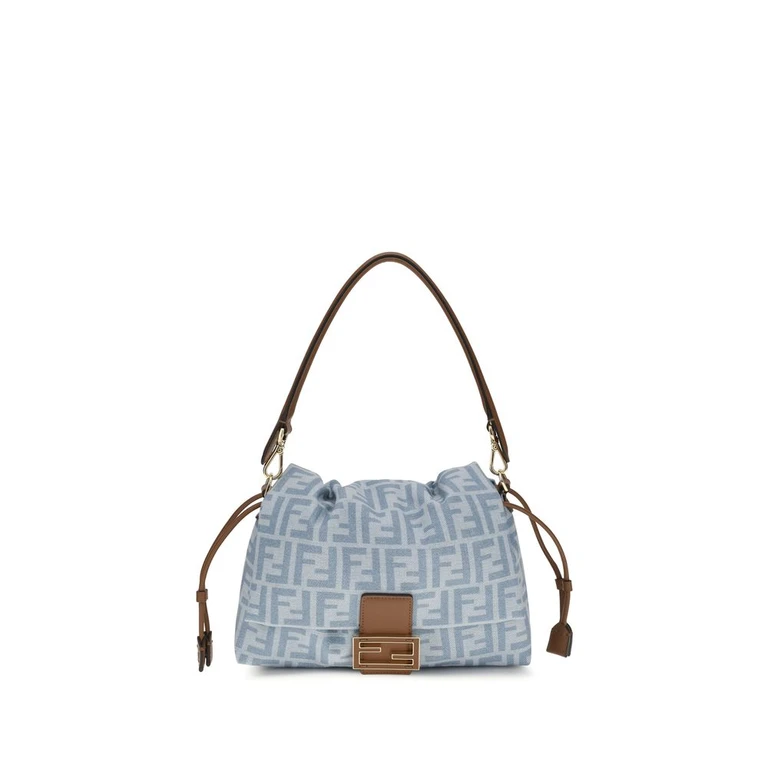 Fendi Blue Cotton Shoulder Bag - Women