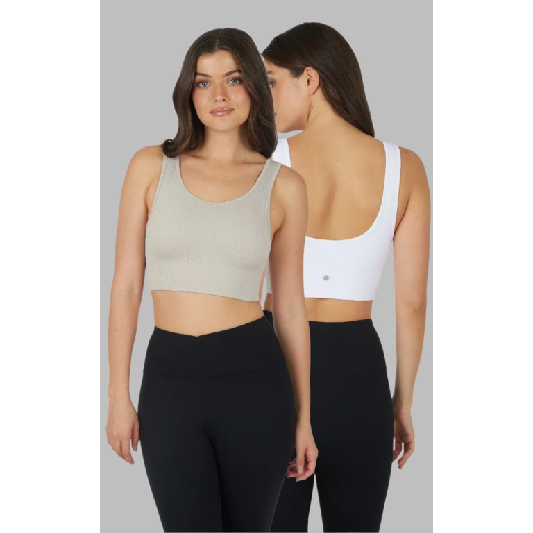 2 PK Textured Seamless Scooped Neck Bra