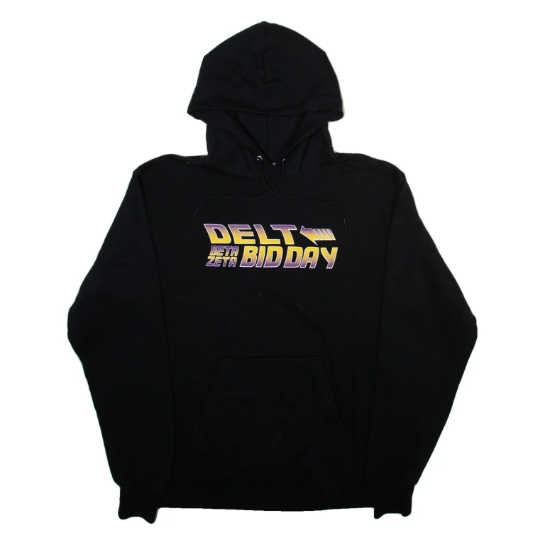 CHAMPION Delt Beta Zeta Bid Day Mens Black Hoodie M