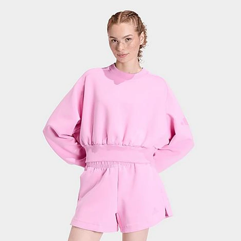 adidas Women's Sportswear Soft Lux Loose Sweatshirt in St Tropic Bloom Size: XS