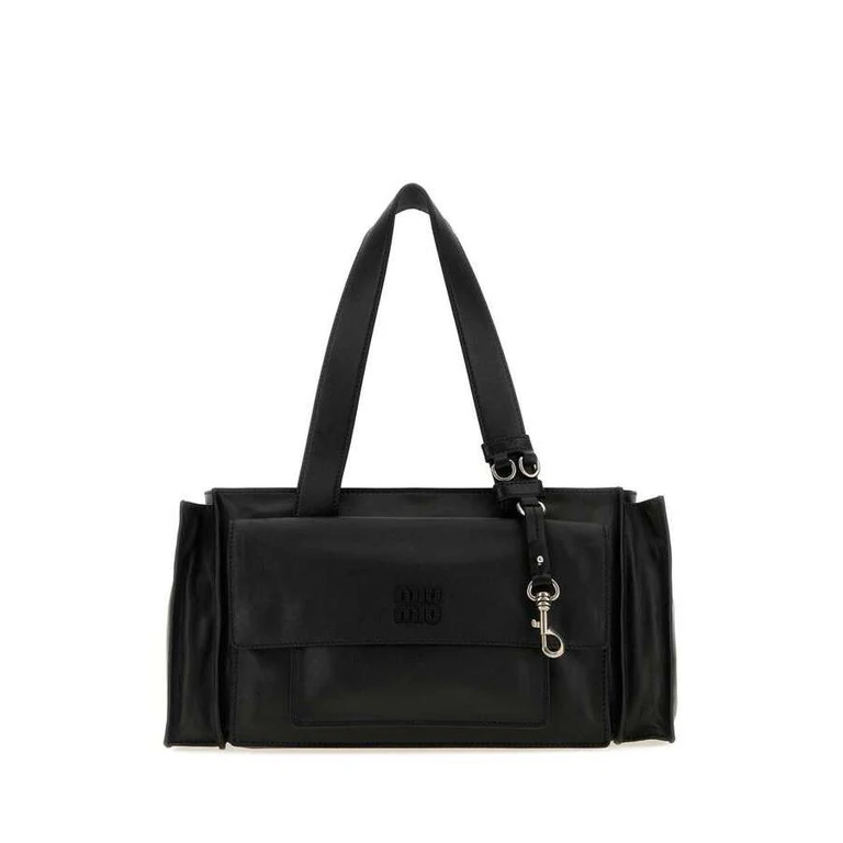 Black Nappa Leather Utilitaire Shopping Bag Nero Borse A Mano