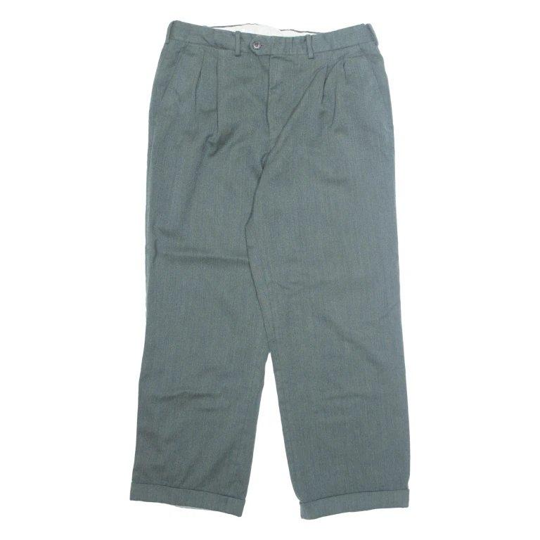 ANGELO SANTAGOSTINO Chino Mens Trousers Green Regular Straight W30 L25