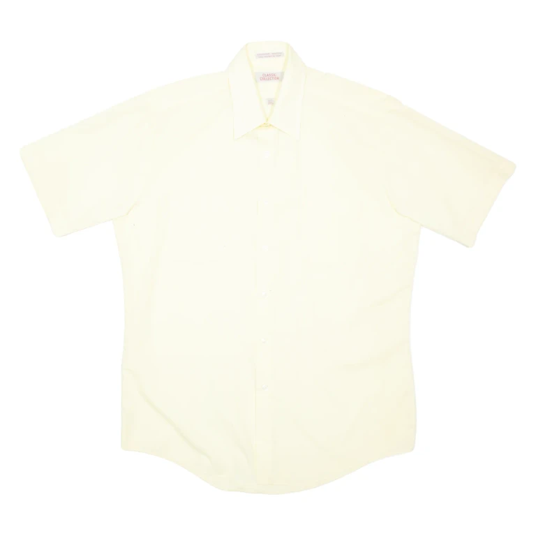 CLASSIC COLLECTION Mens Plain Shirt Yellow M