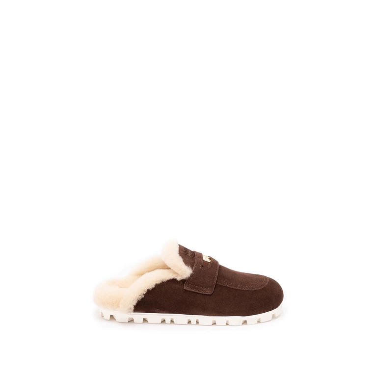 Suede And Shearling Mules