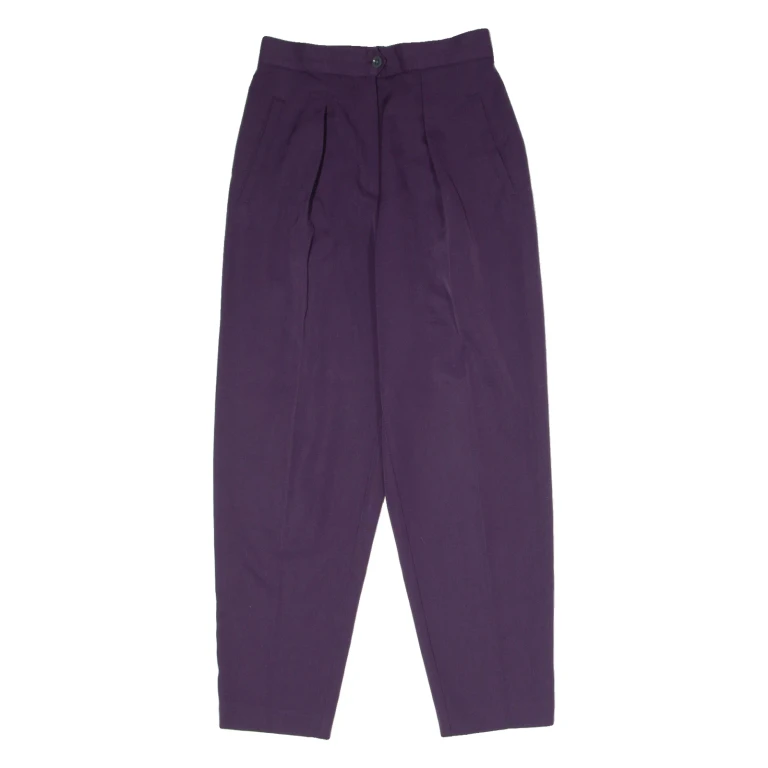 BETTY BARCLAY Womens Trousers Purple Slim Tapered 90s Wool W26 L27