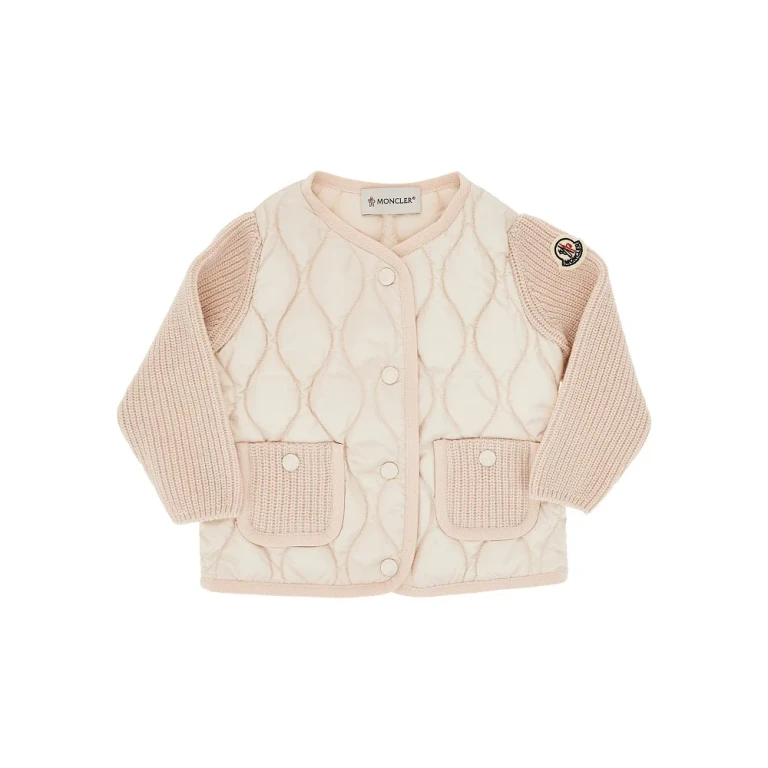 Padded nylon and wool cardigan Kids 9-12M