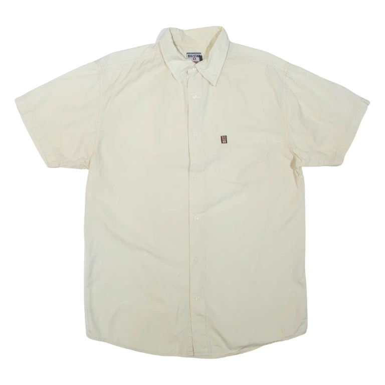 BIG STAR Mens Plain Shirt Beige M