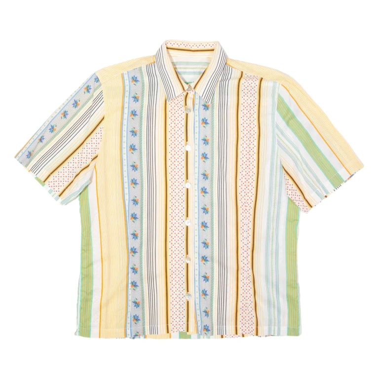 Womens Shirt Orange 90s Striped L
