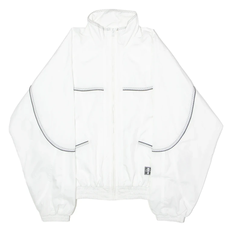 WHITE SPORTS Mens Track Jacket White 90s S