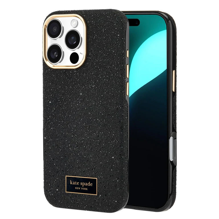 new york iPhone 16 Pro Max Case - Compatible with MagSafe - Designer Phone Case - Crystal Pave Nightfall