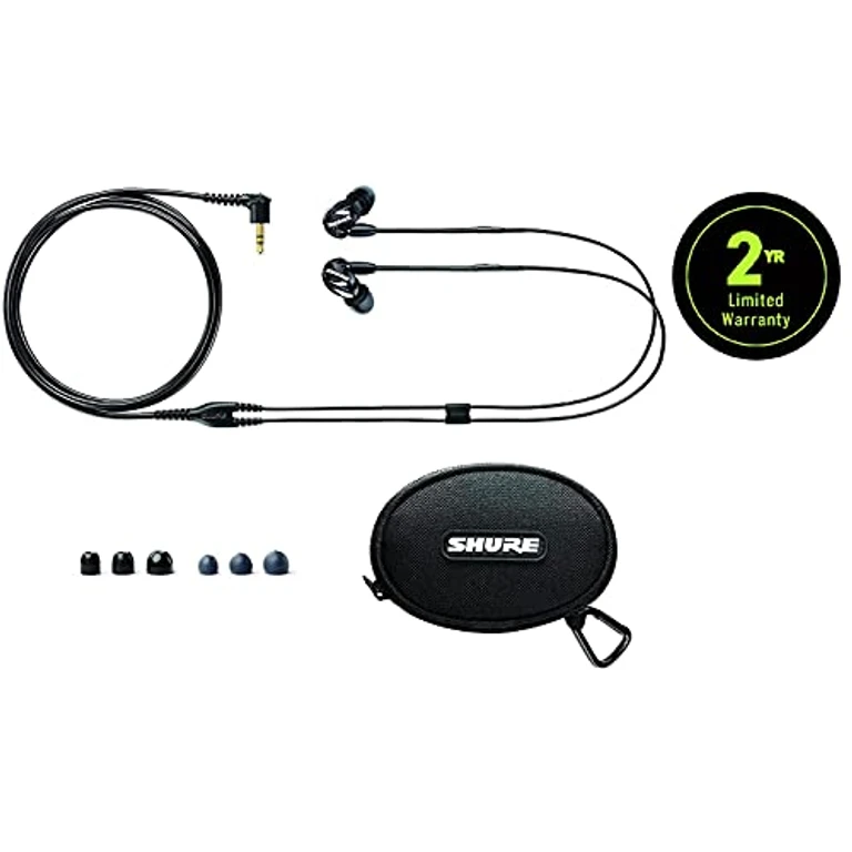 SE215-K Professional Sound Isolating Earphones with Single Dynamic MicroDriver, Secure In-Ear Fit - Black