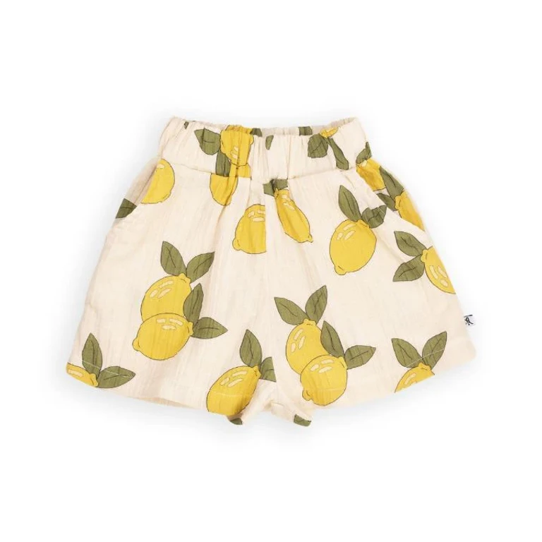 Organic cotton kid's shorts - Lemon - 6-8 years