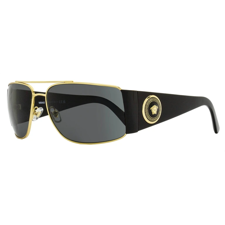 Navigator Wrap Sunglasses VE2163 100287 Black/Gold 63mm