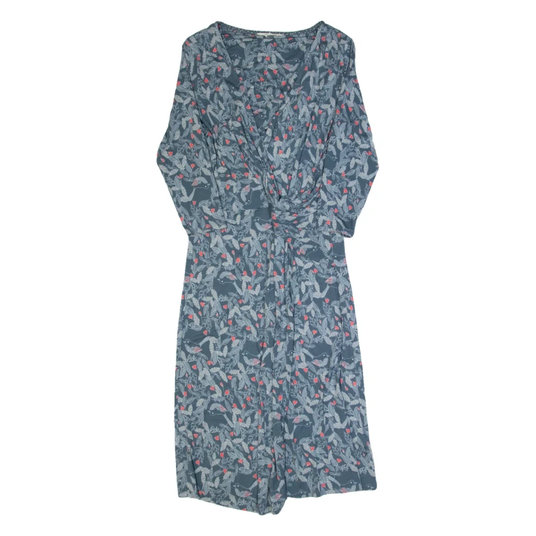 WHITE STUFF Womens Day Dress Grey Floral Long UK 10