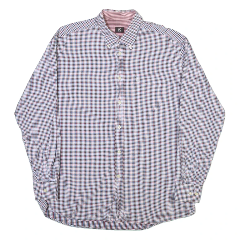 BOGNER Mens Shirt Blue Gingham Long Sleeve 2XL