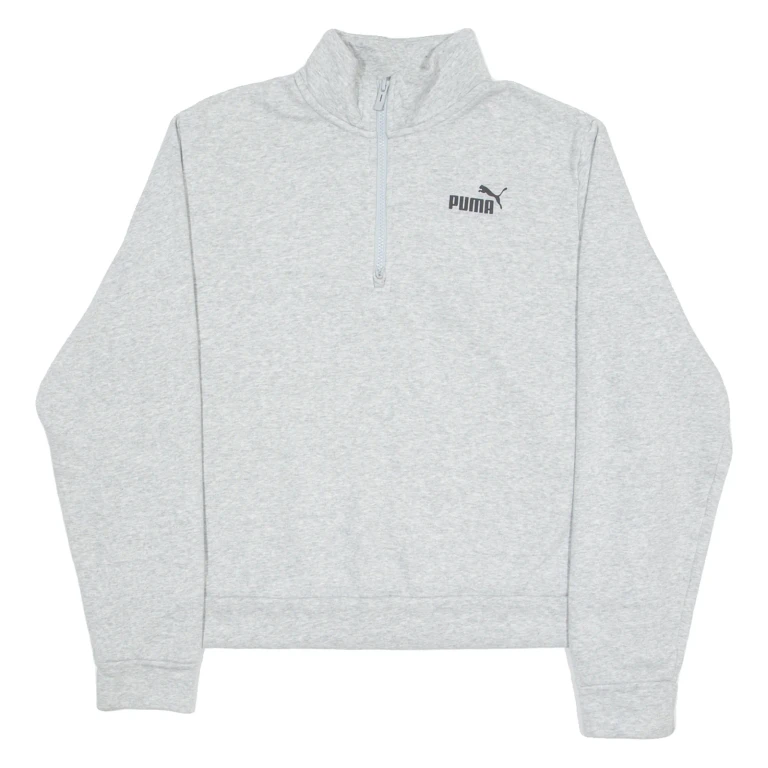 PUMA Womens Sweatshirt Grey 1/4 Zip XL
