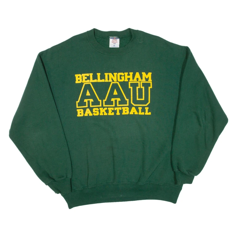 SUPER SWEATS Bellingham Aau Basketball Mens Sweatshirt Green USA XL