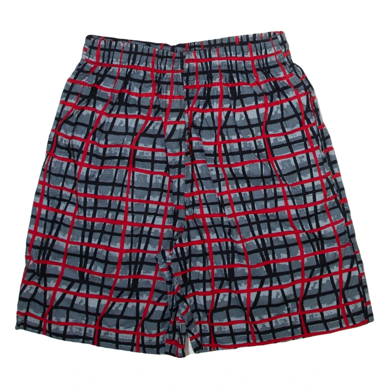 CAP FERRET Mens Casual Shorts Grey Relaxed Check L W26