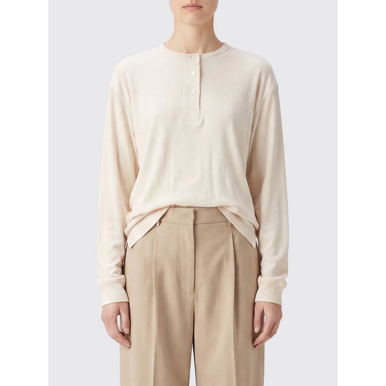 Long-Sleeved Crewneck T-shirt in Lyocell (RUTASSNW1834CANVAS)