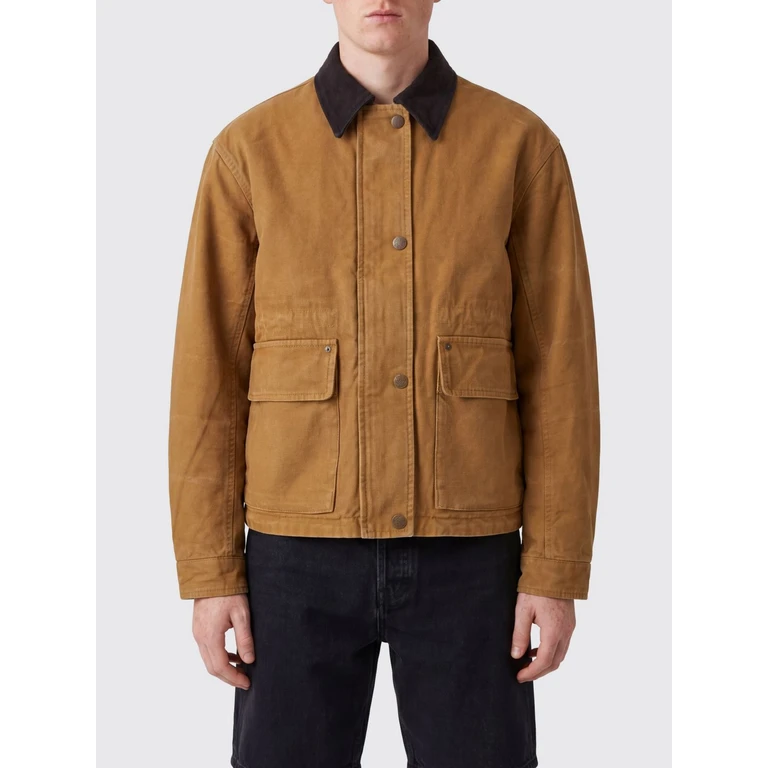 Organic Cotton Shirt Jacket with Velvet Collar (A90720BUT)