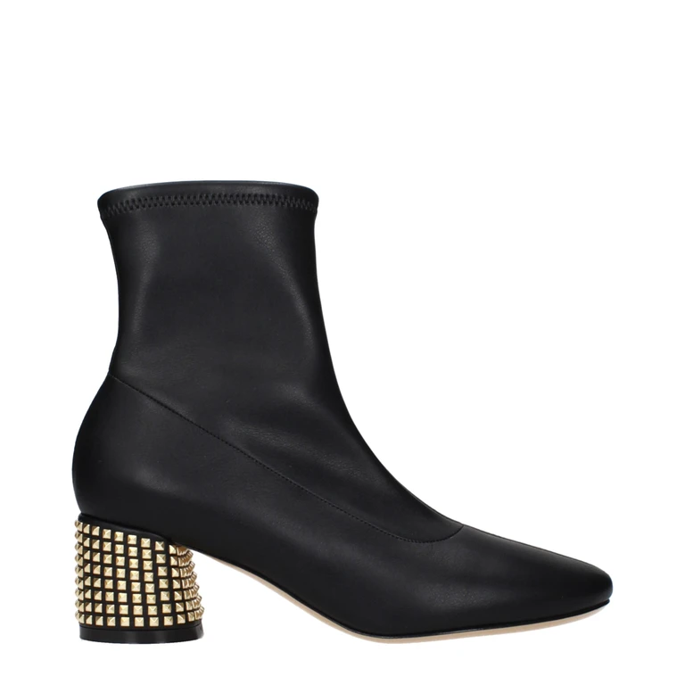Black Leather Ankle Boots - Women