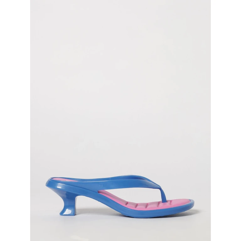 PVC Thong Sandals with Open Toe and Medium Heel (38068BU429BLUE/LILAC)