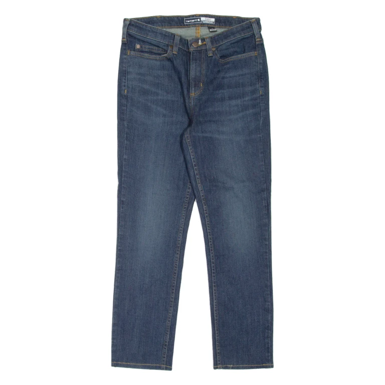 CARHARTT Workwear Womens Jeans Blue Slim Straight Stone Wash W30 L26