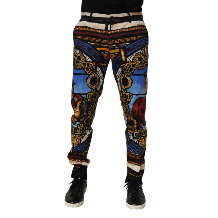 Dolce & Gabbana Multicolor Julias Ceasar Print Tapered Pants Co+03 - Men
